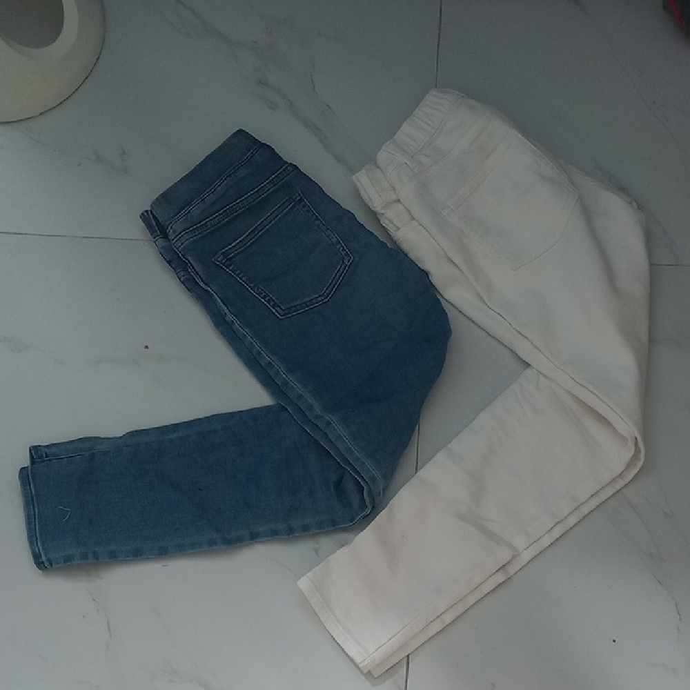 J. Crew Women's Skinny Jeans in Blue and Cream